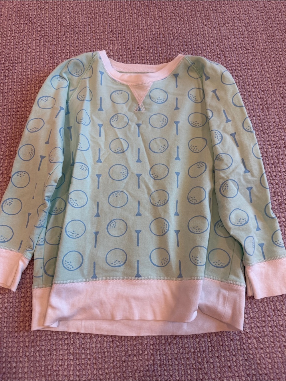 The Beaufort Bonnet Company Light Blue and Green Golf Tee Print Sweatshirt